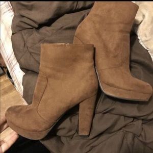 Beige Tan Heel Booties